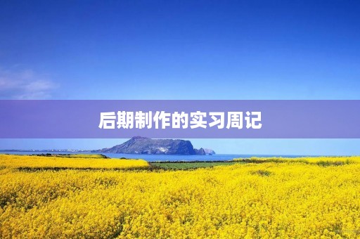 后期制作的实习周记 后期制作的实习周记