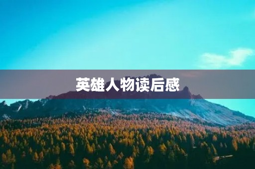 英雄人物读后感