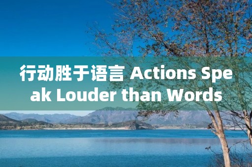行动胜于语言 Actions Speak Louder than Words 行动胜于语言 Actions Speak Louder than Words