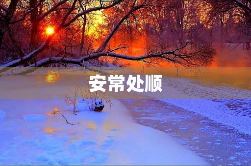 安常处顺