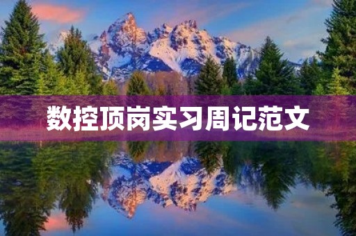 数控顶岗实习周记范文 数控顶岗实习周记范文