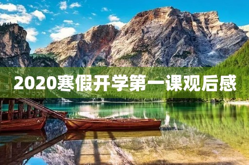 2020寒假开学第一课观后感 2020寒假开学第一课观后感
