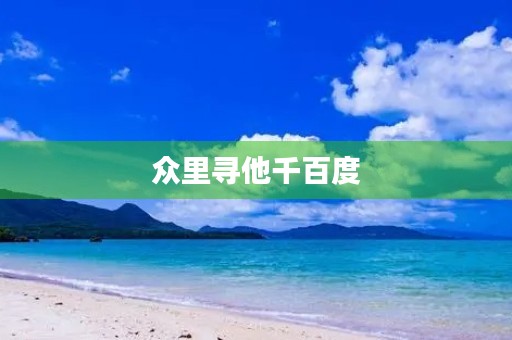 众里寻他千百度