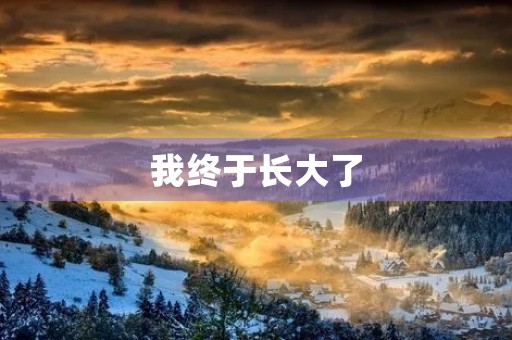 我终于长大了 我终于长大了