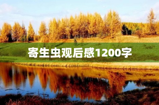 寄生虫观后感1200字 寄生虫观后感1200字