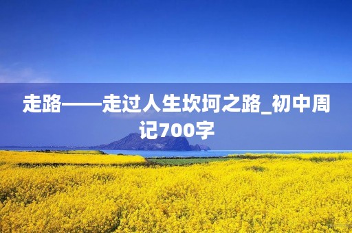 走路——走过人生坎坷之路_初中周记700字