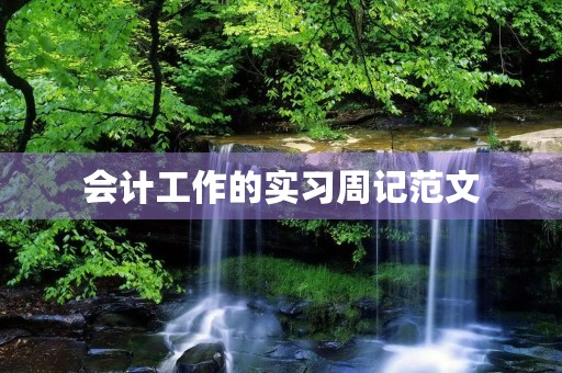会计工作的实习周记范文 会计工作的实习周记范文