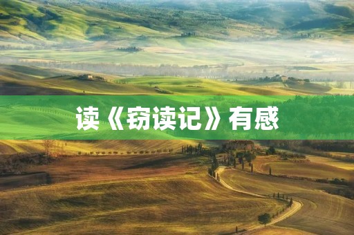 读《窃读记》有感