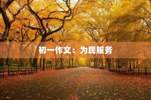 初一作文:为民服务 初一作文:为民服务