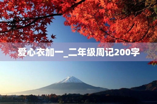 爱心衣加一_二年级周记200字 爱心衣加一_二年级周记200字