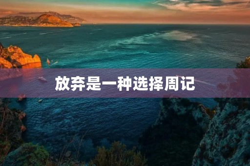 放弃是一种选择周记