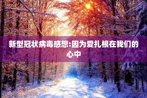 新型冠状病毒感想:因为爱扎根在我们的心中 新型冠状病毒感想:因为爱扎根在我们的心中