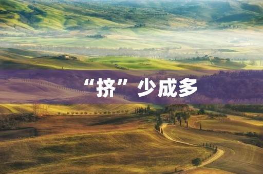 “挤”少成多 “挤”少成多