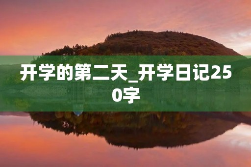 开学的第二天_开学日记250字 开学的第二天_开学日记250字