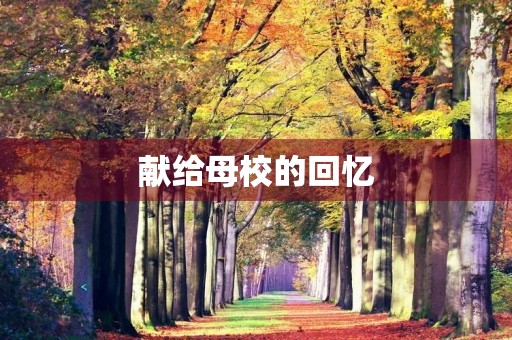献给母校的回忆 献给母校的回忆