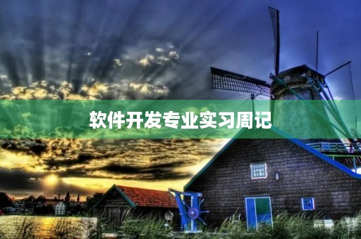 软件开发专业实习周记 软件开发专业实习周记