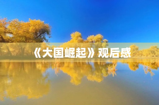 《大国崛起》观后感 《大国崛起》观后感