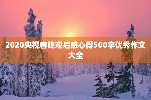 2020央视春晚观后感心得500字优秀作文大全 2020央视春晚观后感心得500字优秀作文大全
