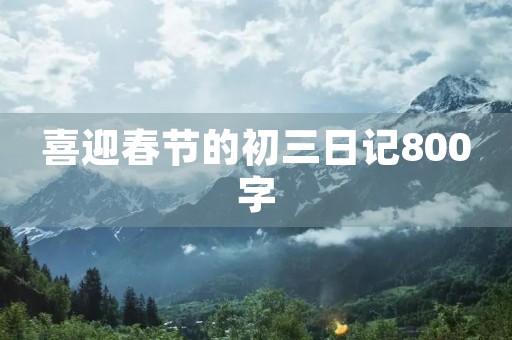 喜迎春节的初三日记800字