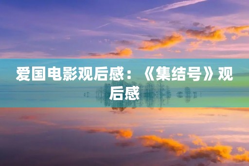 爱国电影观后感:《集结号》观后感 爱国电影观后感:《集结号》观后感