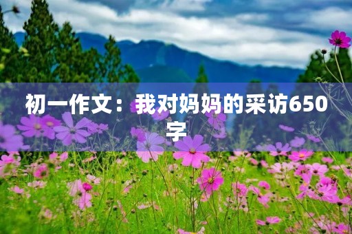 初一作文:我对妈妈的采访650字 初一作文:我对妈妈的采访650字