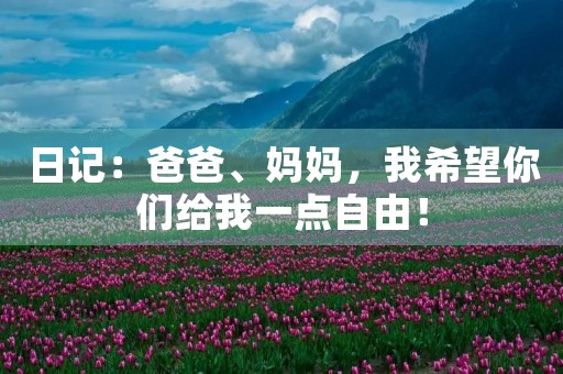 日记:爸爸、妈妈,我希望你们给我一点自由! 日记:爸爸、妈妈,我希望你们给我一点自由!