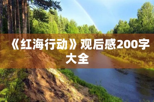 《红海行动》观后感200字大全