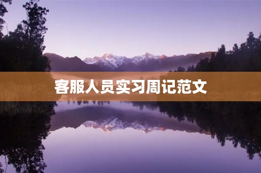 客服人员实习周记范文