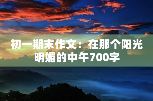 初一期末作文:在那个阳光明媚的中午700字 初一期末作文:在那个阳光明媚的中午700字