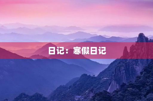 日记：寒假日记