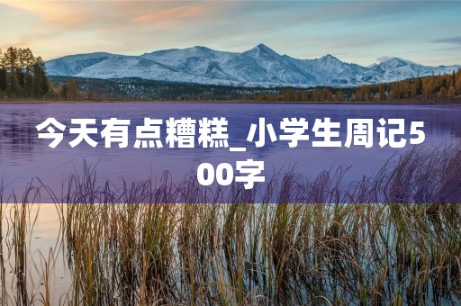 今天有点糟糕_小学生周记500字