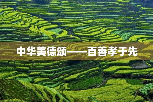 中华美德颂——百善孝于先 中华美德颂——百善孝于先