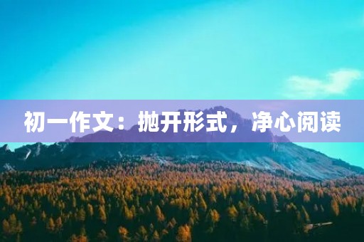 初一作文：抛开形式，净心阅读