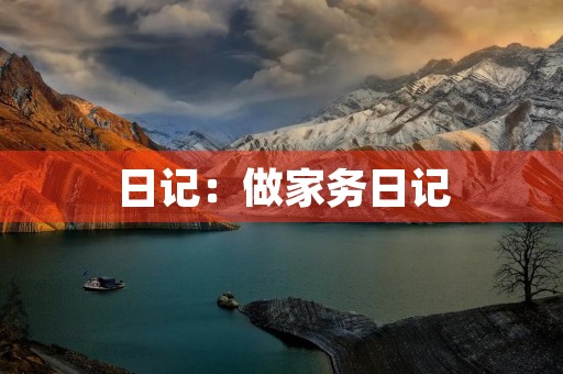 日记：做家务日记