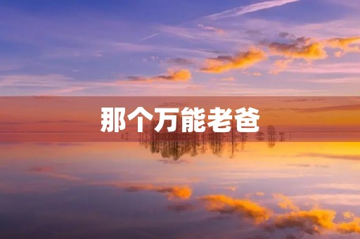 那个万能老爸 那个万能老爸