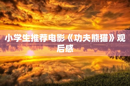 小学生推荐电影《功夫熊猫》观后感 小学生推荐电影《功夫熊猫》观后感