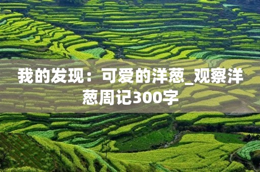 我的发现：可爱的洋葱_观察洋葱周记300字