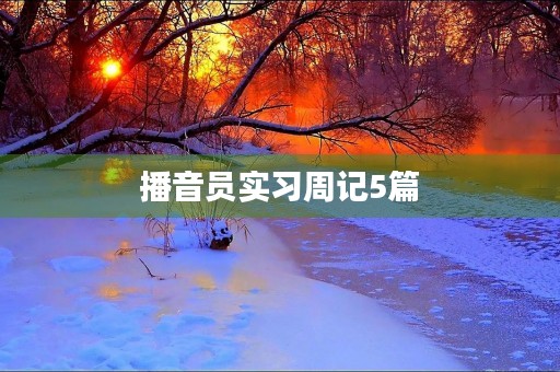 播音员实习周记5篇 播音员实习周记5篇