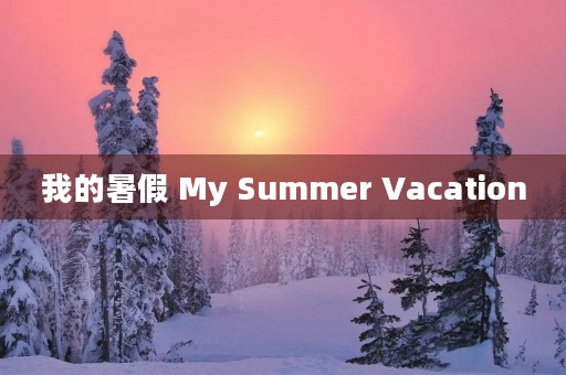我的暑假 My Summer Vacation