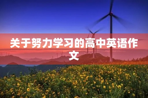 关于努力学习的高中英语作文 关于努力学习的高中英语作文