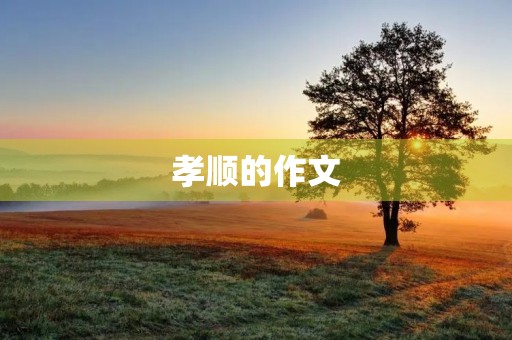 孝顺的作文