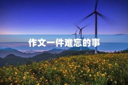 作文一件难忘的事