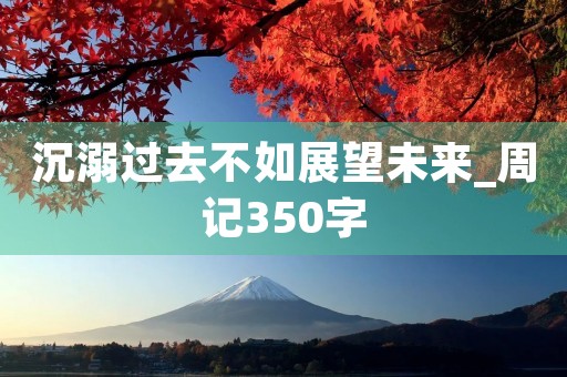 沉溺过去不如展望未来_周记350字