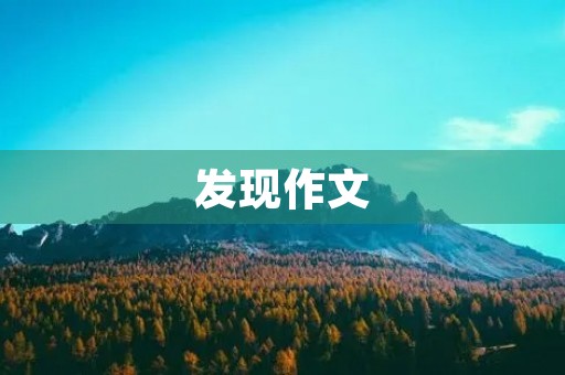 发现作文 发现作文