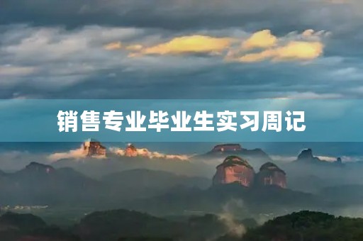 销售专业毕业生实习周记 销售专业毕业生实习周记