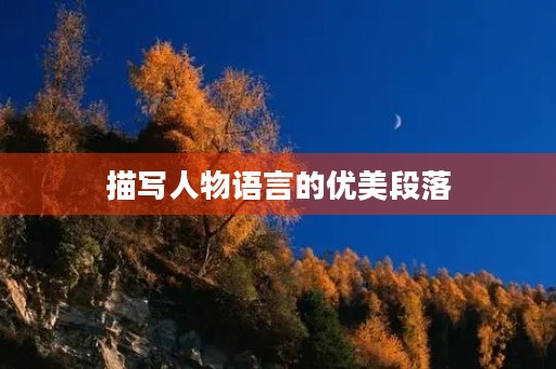 描写人物语言的优美段落