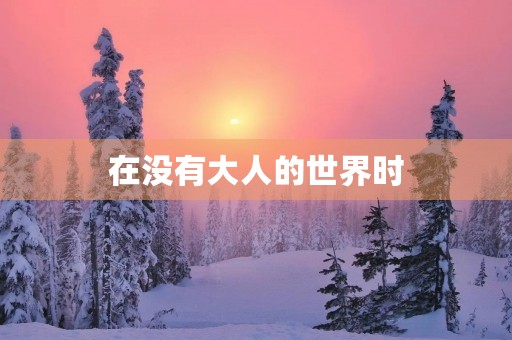 在没有大人的世界时