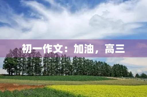 初一作文：加油，高三