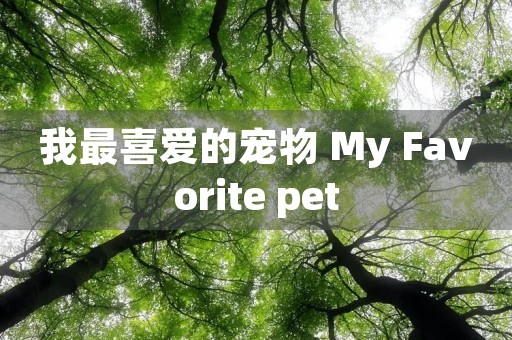 我最喜爱的宠物 My Favorite pet 我最喜爱的宠物 My Favorite pet