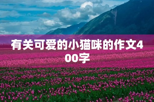 有关可爱的小猫咪的作文400字 有关可爱的小猫咪的作文400字
